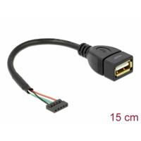 Delock USB-kabel USB 2.0 USB-pinbus, USB-A bus 0.15 m Zwart 84831 Delock USB-kabel USB 2.0 USB-pinbus, USB-A bus 0.15 m Zwart 84831