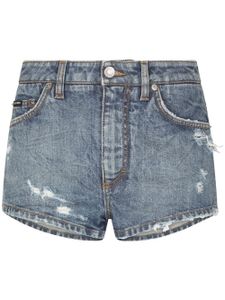 Dolce & Gabbana short en jean à effet usé - Bleu