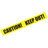 Markeerlint/afzetlint - Caution! Keep out! - 6m - geel/zwart - kunststof   -