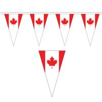 Canada landen punt vlaggetjes - 20 meter - slinger / vlaggenlijn - supporters - binnen/buiten