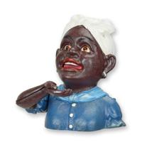 A CAST IRON BLACK GIRL MECHANICAL BANK