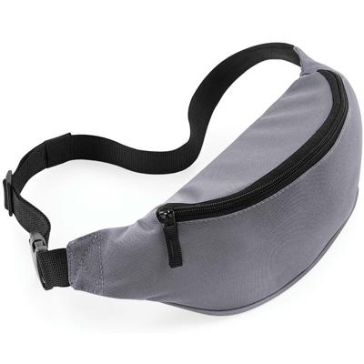 Heuptasje/buideltasje - 1x - grijs - 38 cm - festivaltasjes - Reis/vakantie/wandel tasje