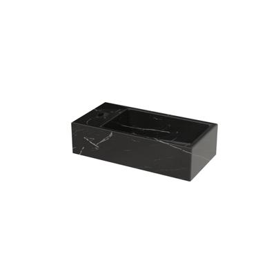 Riho Livit Tiny Fontein - 1 kraangat links - 41x20.5x10.5cm - keramiek - marmer zwart W031008M01