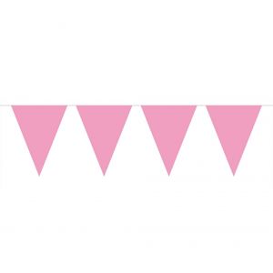 Feestartikelen Baby roze vlaggenlijn 10 meter