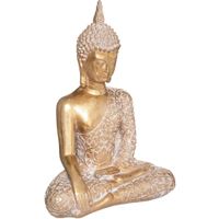 Home decoratie Boeddha beeld - goud kleurig - 20 x 32 cm - voor binnen   -