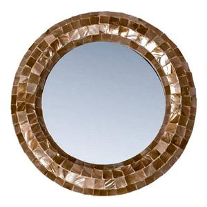 PTMD Chelsae Bronze poly round shell mirror small