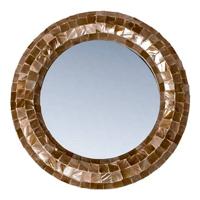 PTMD Chelsae Bronze poly round shell mirror small - thumbnail