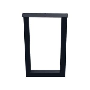 Stalen U tafelpoot zwart 60 bij 8 cm en hoogte 90 cm (8 x 8 cm)