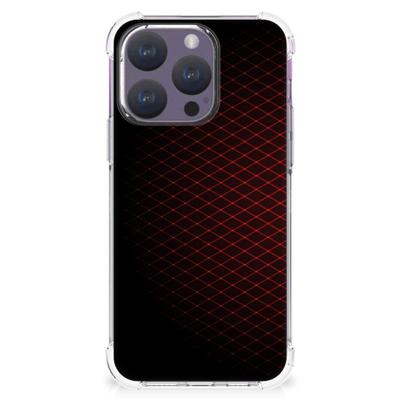 iPhone 15 Pro Doorzichtige Silicone Hoesje Geruit Rood iPhone 15 Pro Doorzichtige Silicone Hoesje Geruit Rood