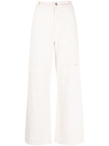 P.A.R.O.S.H. pantalon taille haute à poches multiples - Blanc