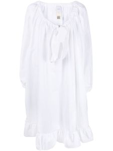 Patou robe péplum à col noué - Blanc