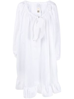 Patou robe péplum à col noué - Blanc