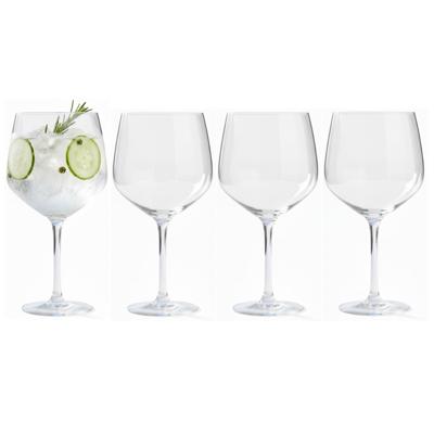 Gin Tonic glazen - 4x stuks - glas - 610 ml - met streep - gin tonic - cocktailglazen