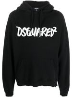 DSQUARED2 logo-print distressed-effect hoodie - Noir