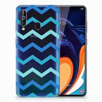 Samsung Galaxy A60 TPU bumper Zigzag Blauw - thumbnail