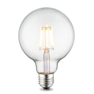 Edison Vintage E27 LED filament lichtbron Globe | G95 Deco | Retro LED lamp | 9.5/9.5/13.5cm | Helder | geschikt voor E27 fitting | 6W 550lm 3000K | warm wit licht