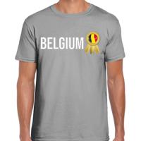 Verkleed T-shirt voor heren - Belgium - grijs - voetbal supporter - themafeest - Belgie - thumbnail
