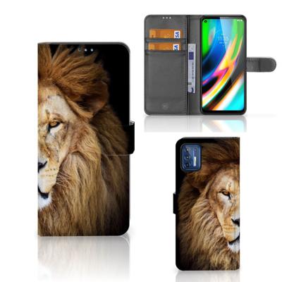 Motorola Moto G9 Plus | Telefoonhoesje | Met pasjeshouder | Leeuw