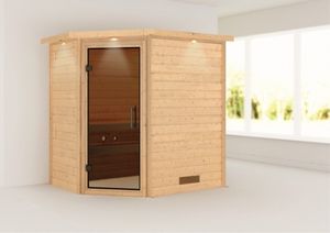 Karibu | Svea Sauna met Dakkraag | Antracietglas