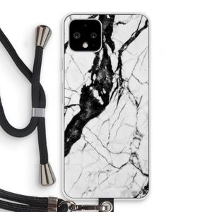 Witte marmer 2: Pixel 4 Transparant Hoesje met koord
