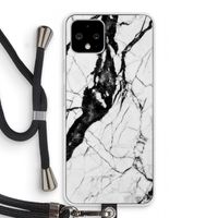 Witte marmer 2: Pixel 4 Transparant Hoesje met koord