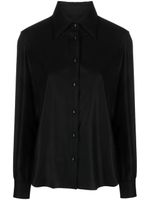 Officine Generale chemise en laine vierge à manches longues - Noir