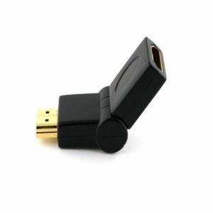 HDMI Male to Female Right Angle 90-180 Degree Adapter,Gilded