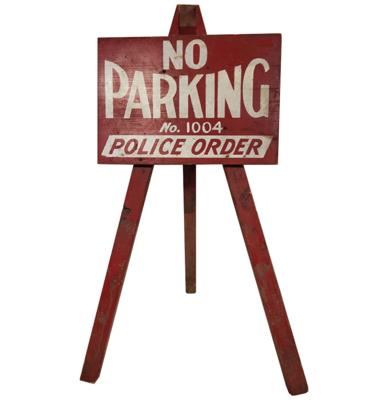 No Parking Police Order Houten Bord - Origineel