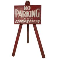 No Parking Police Order Houten Bord - Origineel