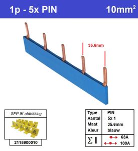 SEP Verdeelkam 1f pin 5 mod 36mm blauw P01105B00