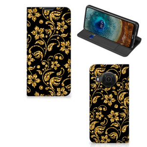 Nokia X20 | X10 Smart Cover Gouden Bloemen