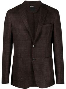 Zegna blazer en tweed à simple boutonnage - Violet