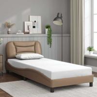 Bedframe zonder matras "Hvar" kunstleer cappuccinokleurig 90x200 cm
