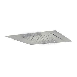 Hoofddouche LED It Rain Lagoo Nesso Multi Color LED met Cascade en Nevel Functie 50 x 50 cm RVS Geborsteld Nikkel