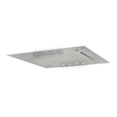 Hoofddouche LED It Rain Lagoo Nesso Multi Color LED met Cascade en Nevel Functie 50 x 50 cm RVS Geborsteld Nikkel