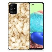 Samsung Galaxy A71 Marmeren Print Telefoonhoesje Marmer Goud
