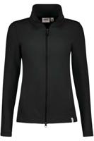 HAKRO Regular Fit Dames fleece jas zwart, Effen - thumbnail