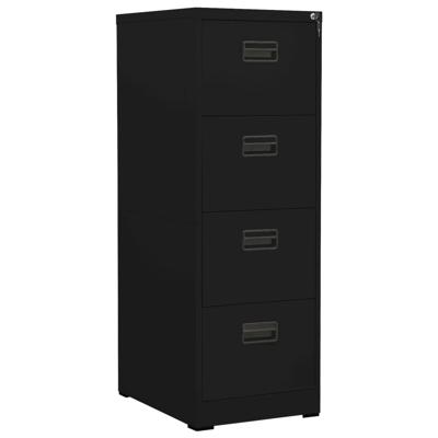 Archiefkast 46x62x133 cm staal zwart