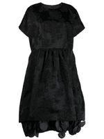 Comme Des Garçons Comme Des Garçons robe mi-longue à fleurs appliquées - Noir