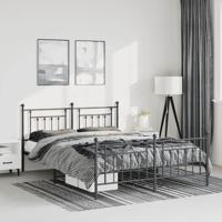 Bedframe met hoofd- en voeteneinde metaal zwart 150x200 cm