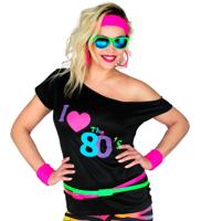 T-Shirt Dames I Love 80&apos;s Zwart Fashion