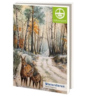 Kaartenmapje 10 stuks met env - Winterdieren Natuurpunt