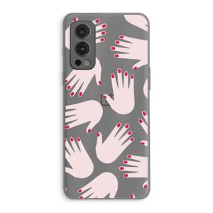 Hands pink: OnePlus Nord 2 5G Transparant Hoesje