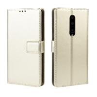 Retro Crazy Horse textuur horizontale Flip lederen case voor OnePlus 7 Pro met houder & kaartsleuven & fotolijstjes (goud)