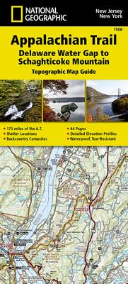 Wandelgids 1508 Topographic Map Guide Appalachian Trail - Delaware Water Gap to Schaghticoke Mountain | National Geographic