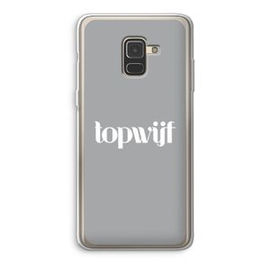Topwijf Grijs Wit: Samsung Galaxy A8 (2018) Transparant Hoesje