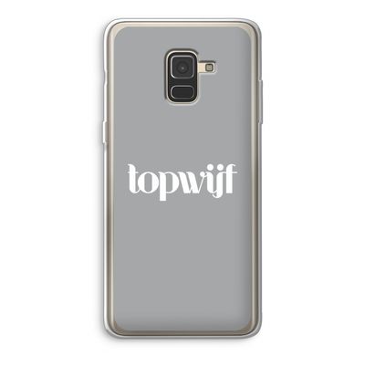 Topwijf Grijs Wit: Samsung Galaxy A8 (2018) Transparant Hoesje