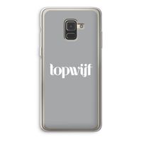 Topwijf Grijs Wit: Samsung Galaxy A8 (2018) Transparant Hoesje