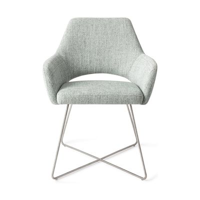 Jesper Home Yanai eetkamerstoel Soft Sage cross steel