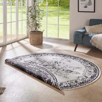 Dubbelzijdig Rond Vloerkleed Borbon Zwart Ø 200 Cm Laagpolig NORTHRUGS - Dekbed-Discounter.nl